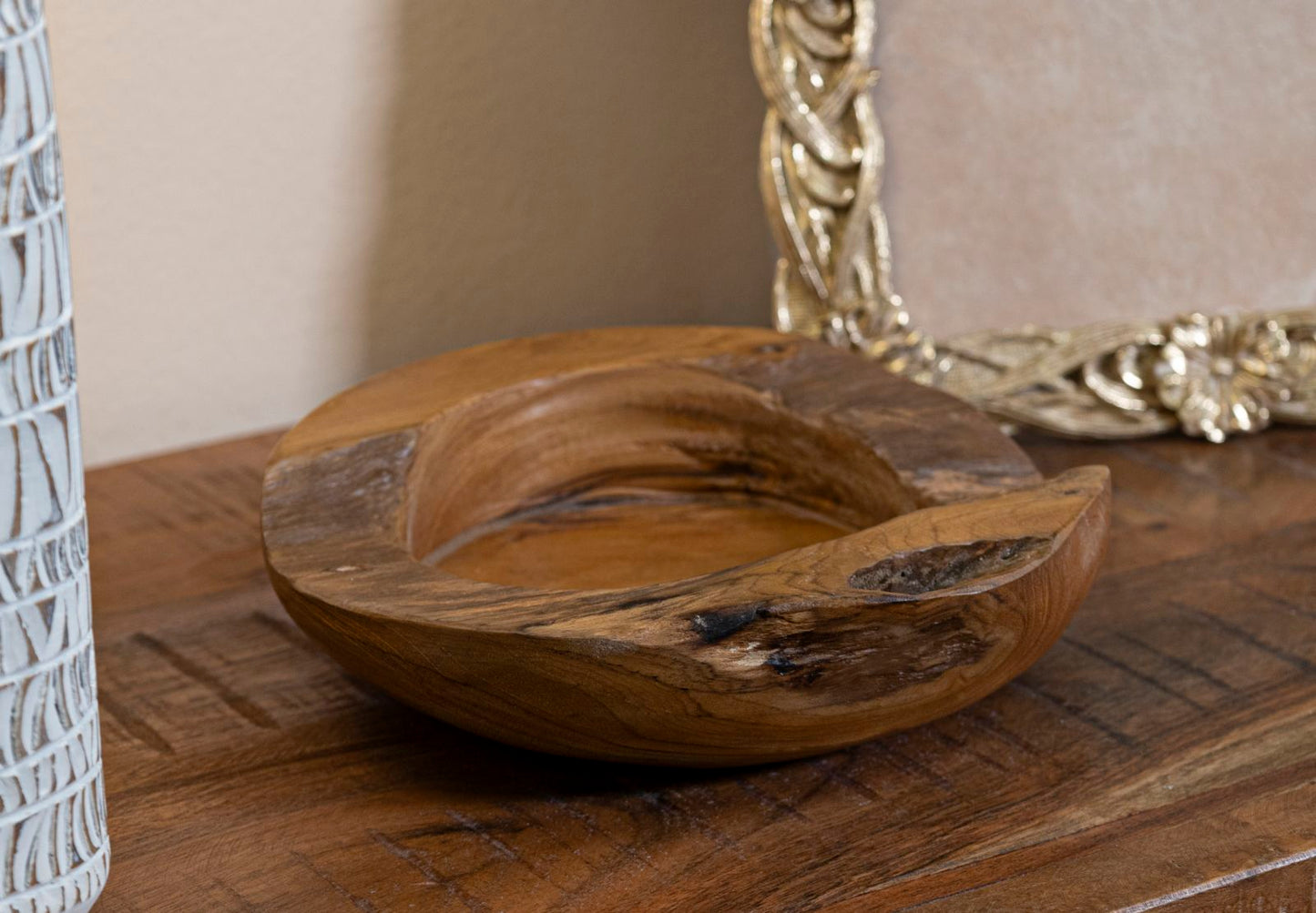 Porta objetos Erusi em Teca Reciclada Cm ø 20x6