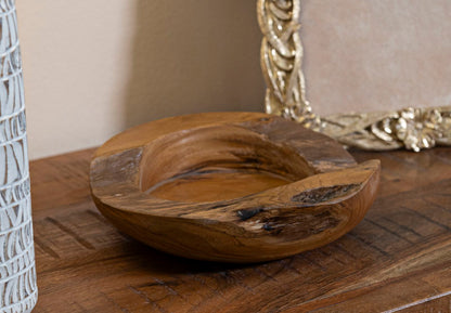 Porta objetos Erusi em Teca Reciclada Cm ø 20x6