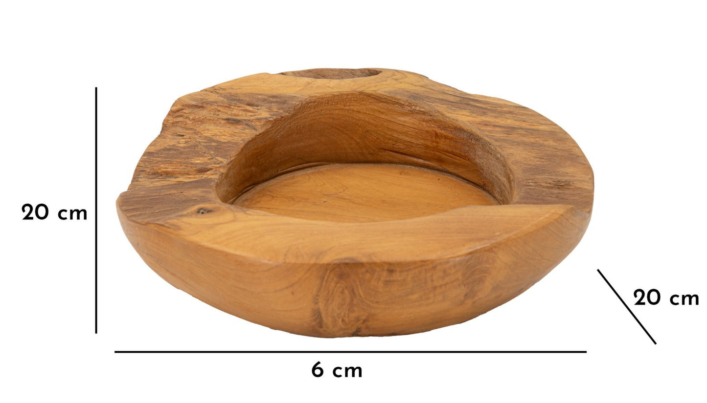 Porta objetos Erusi em Teca Reciclada Cm ø 20x6