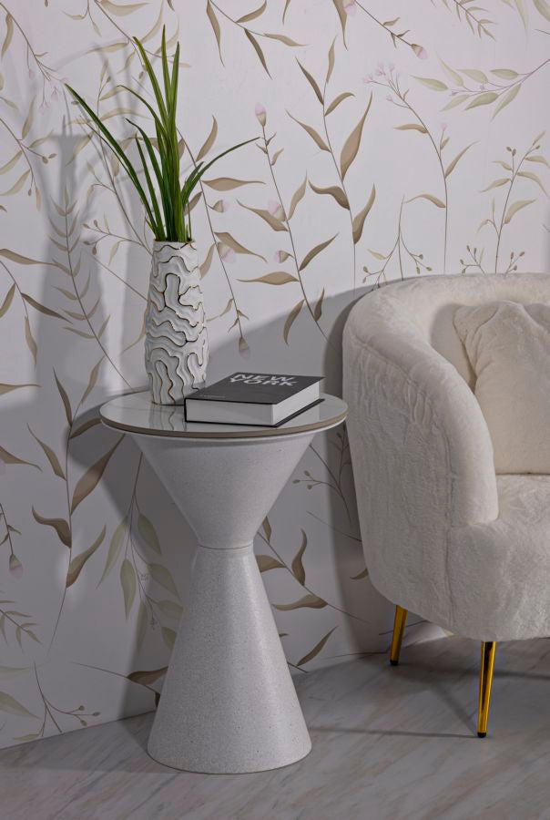 Mesa Auxiliar Branco Double Cm ø 44,5x63