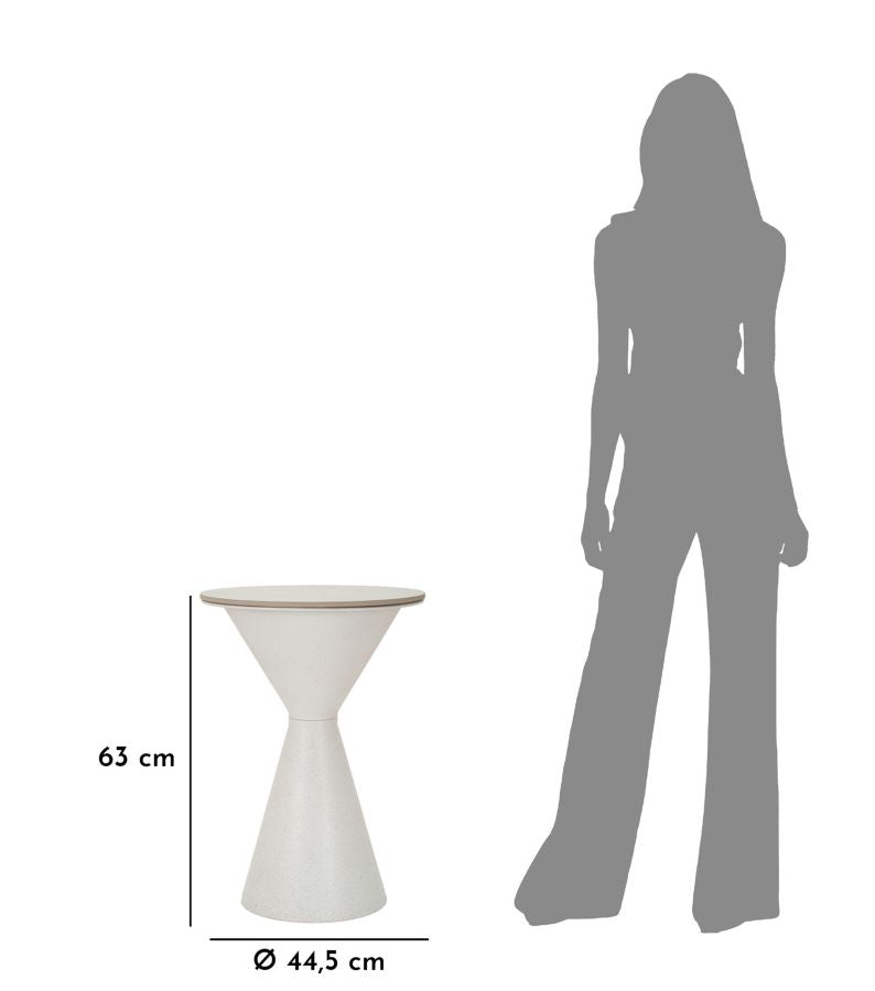 Mesa Auxiliar Branco Double Cm ø 44,5x63