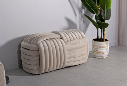 Banco Softy Creme Cm 90x45x45