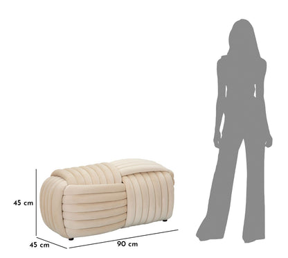 Banco Softy Creme Cm 90x45x45