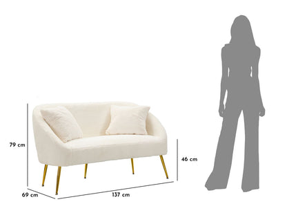 Sofá Pequeno Soffy com Cuscini Cm 137x69x79