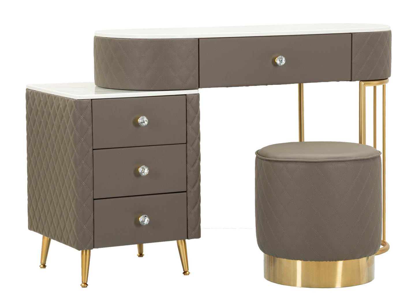 Toeletta Sharon Grigia com Pufe Cm 120x40x75 (Pufe Ø36x39)