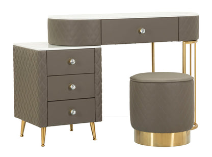 Toeletta Sharon Grigia com Pufe Cm 120x40x75 (Pufe Ø36x39)