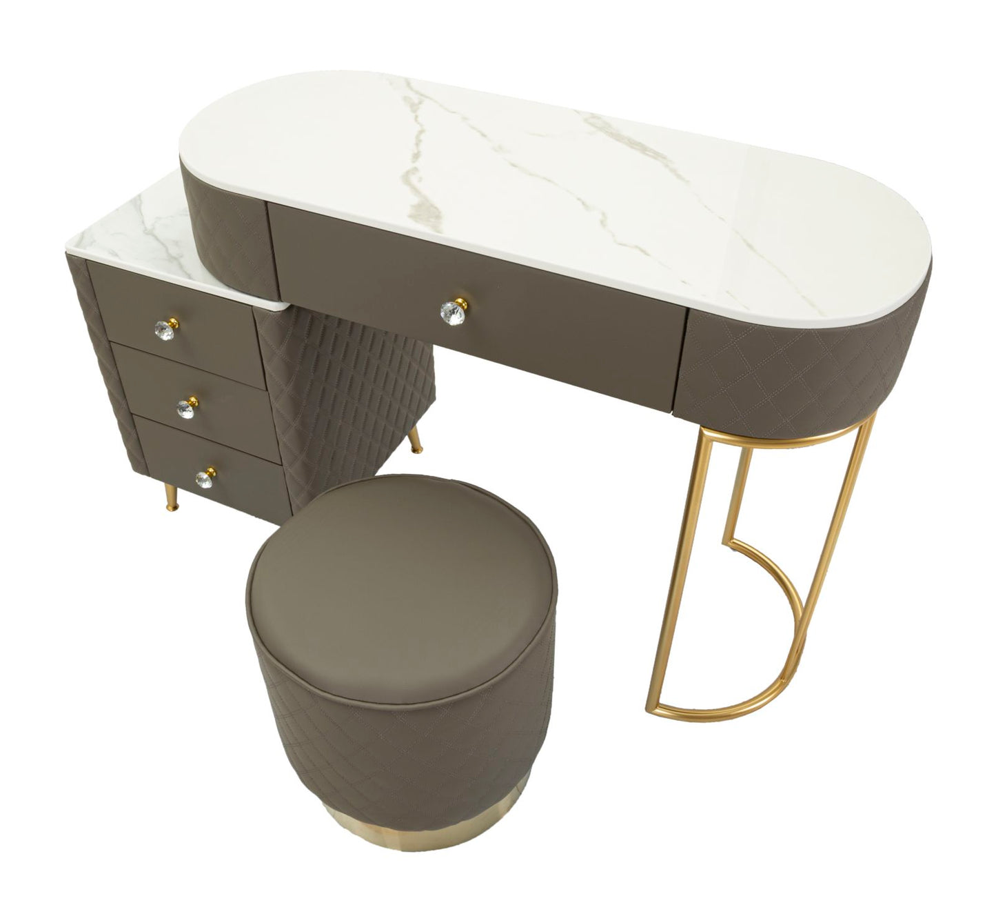 Toeletta Sharon Grigia com Pufe Cm 120x40x75 (Pufe Ø36x39)