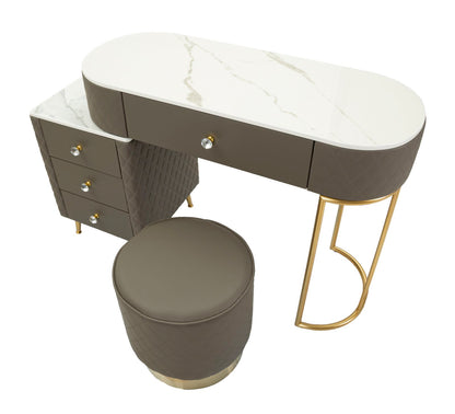 Toeletta Sharon Grigia com Pufe Cm 120x40x75 (Pufe Ø36x39)