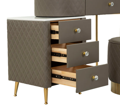 Toeletta Sharon Grigia com Pufe Cm 120x40x75 (Pufe Ø36x39)