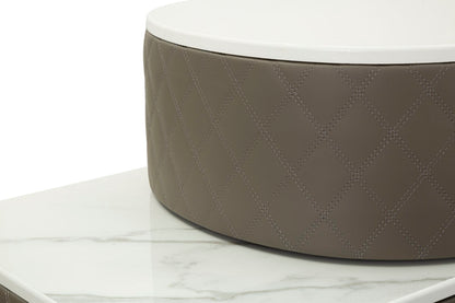 Toeletta Sharon Grigia com Pufe Cm 120x40x75 (Pufe Ø36x39)