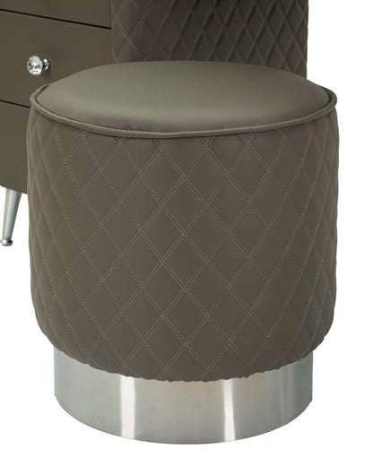 Toeletta Sharon Grigia com Pufe Gambe Argento Cm 120x40x75 (Pufe Ø36x39)
