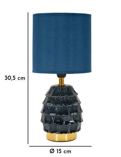 Candeeiro de Mesa de Cabeceira Pigny Azul Cm ø 15x30,5