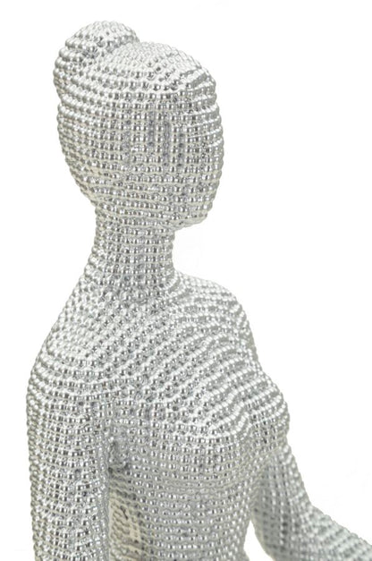 Mulher Yoga Prateado Cm 20,5x15,5x23