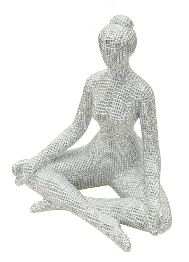 Mulher Yoga Prateado Cm 20,5x15,5x23