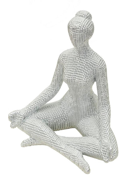 Mulher Yoga Prateado Cm 20,5x15,5x23