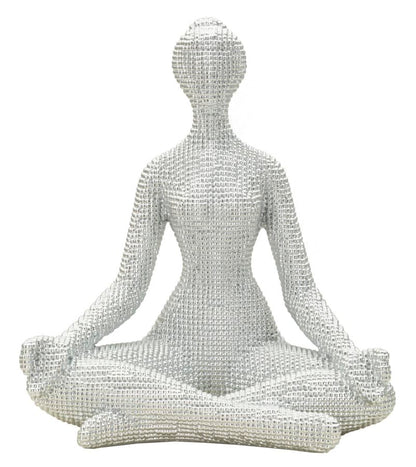 Mulher Yoga Prateado Cm 20,5x15,5x23