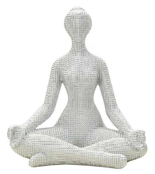Mulher Yoga Prateado Cm 20,5x15,5x23