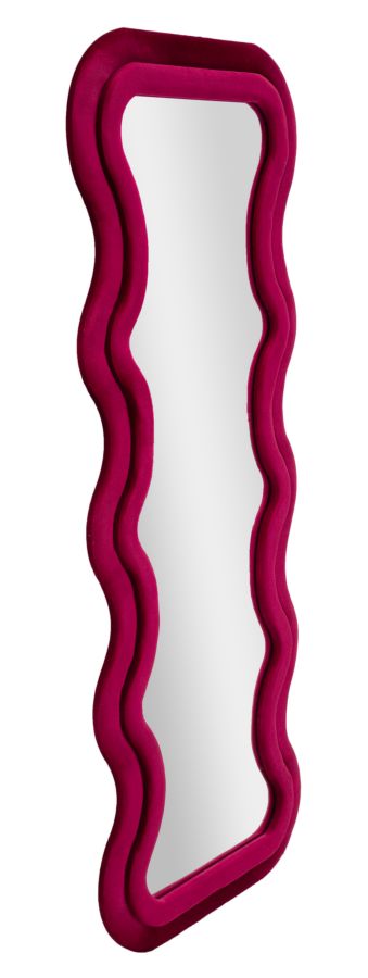 Espelho de Parede Emily Veludo Fuxia Cm 60x6x160 (misura Espelho Cm 42x144)