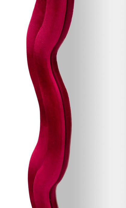 Espelho de Parede Emily Veludo Fuxia Cm 60x6x160 (misura Espelho Cm 42x144)