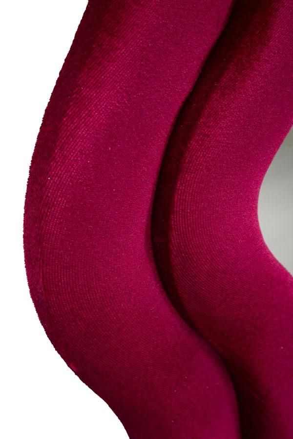 Espelho de Parede Emily Veludo Fuxia Cm 60x6x160 (misura Espelho Cm 42x144)