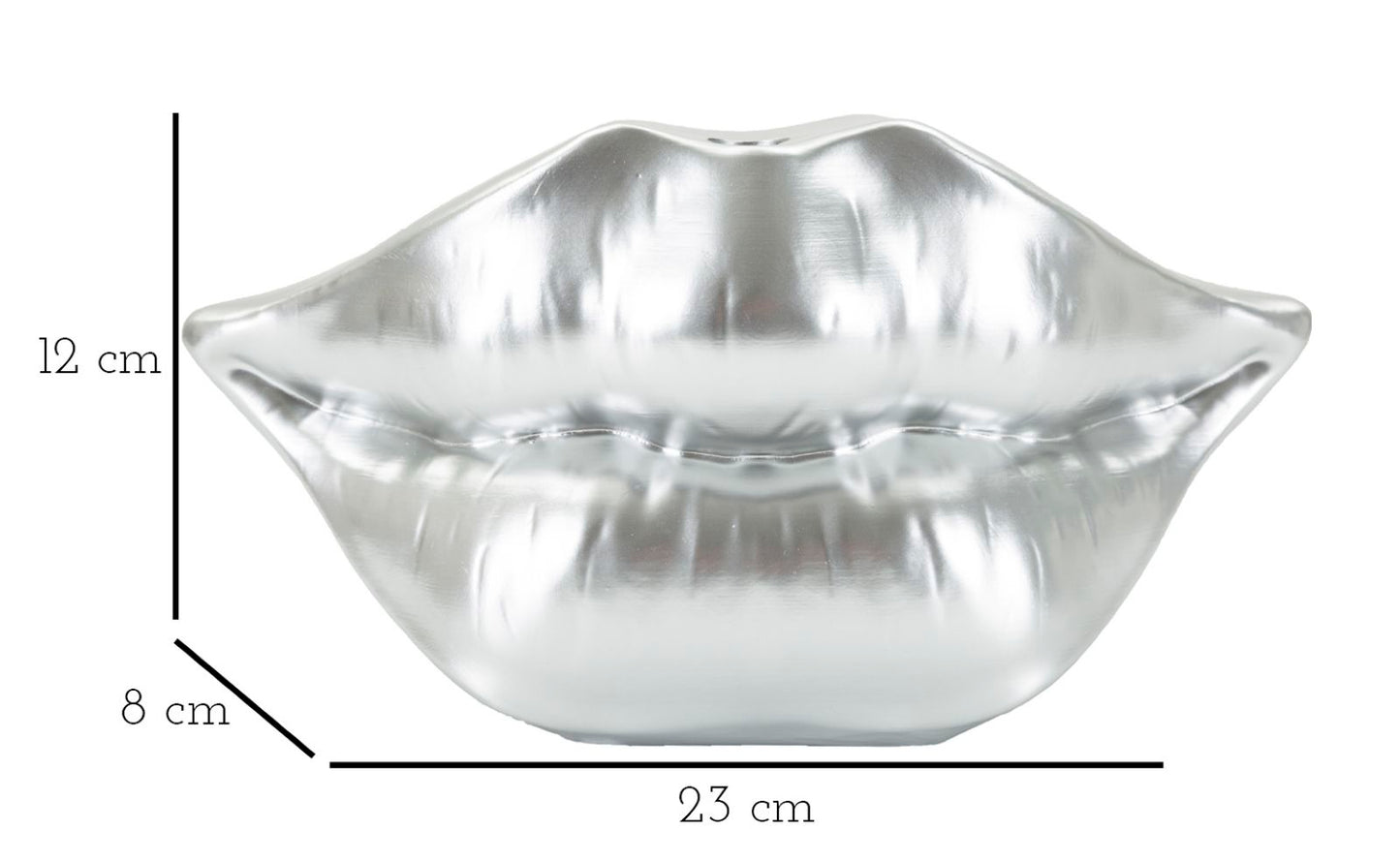Jarra Mouth LiPorta Prateado Cm 23x8x12