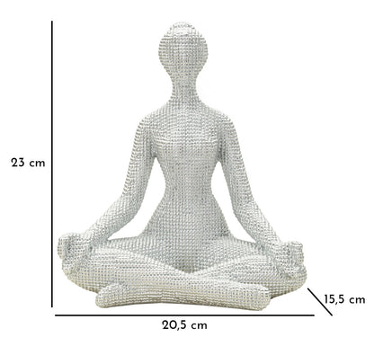 Mulher Yoga Prateado Cm 20,5x15,5x23