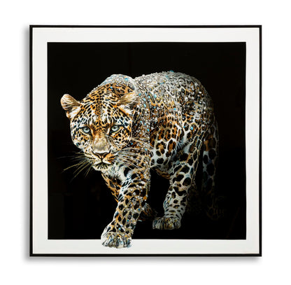 Pintura Sobre Tela Lacado Giaguaro com Moldura -B- Cm 82x4x82