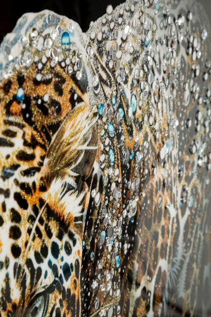 Pintura Sobre Tela Lacado Giaguaro com Moldura -B- Cm 82x4x82