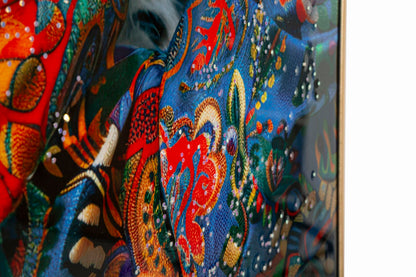 Pintura Sobre Tela Lacado Moira com Moldura -A- Cm 52x4x102