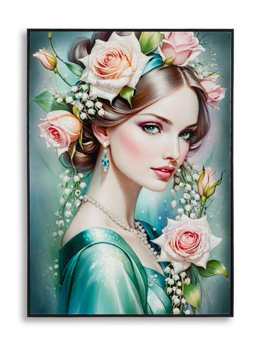 Pintura Sobre Tela Lacado Fantasy com Moldura -A- Cm 72x4x102