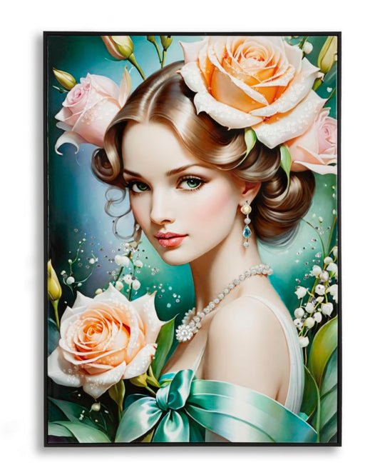 Pintura Sobre Tela Lacado Fantasy com Moldura -B- Cm 72x4x102