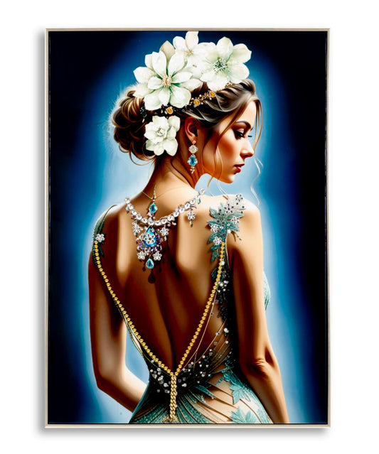 Pintura Sobre Tela Lacado Isabel com Moldura -A- Cm 72x4x102