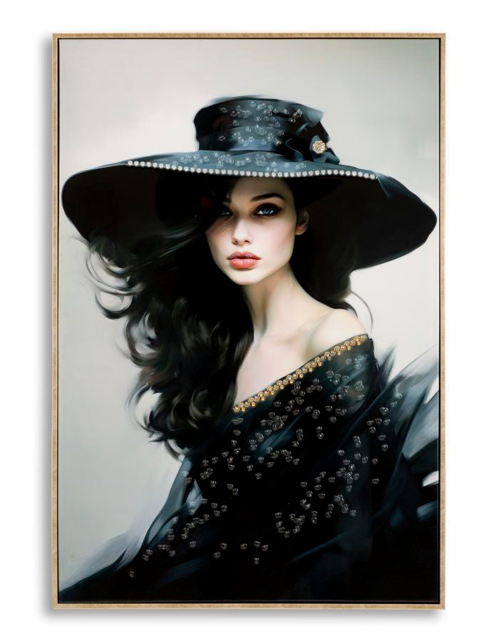 Pintura Sobre Tela Lacado Dori com Moldura -A- Cm 62x4x92