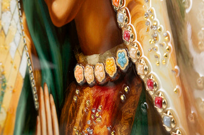 Pintura Sobre Tela Lacado Madonna -A- com Moldura Cm 72x4x102