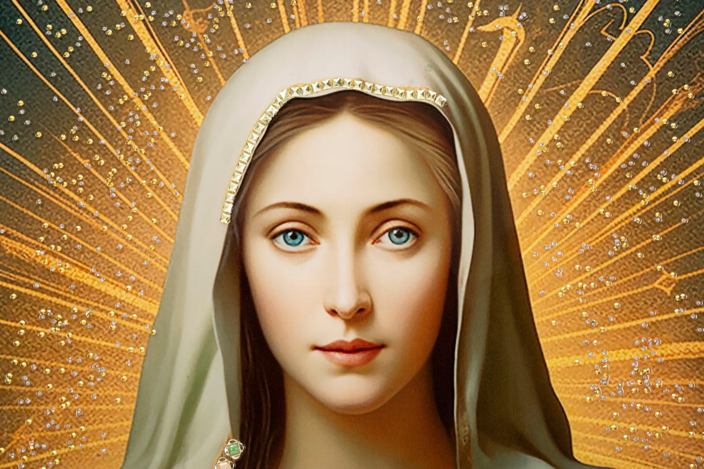 Pintura Sobre Tela Lacado Madonna -B- com Moldura Cm 72x4x102