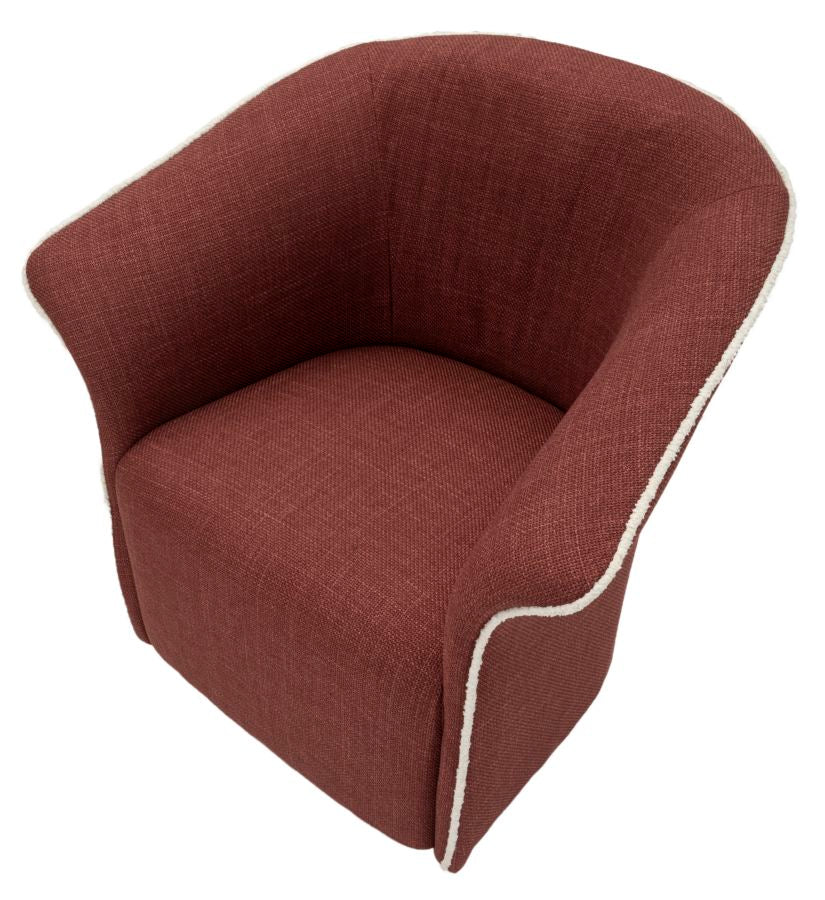 Poltrona Girevole Siena Bordeaux Cm 83,5x66x80 (seduta Altezza Cm 42)