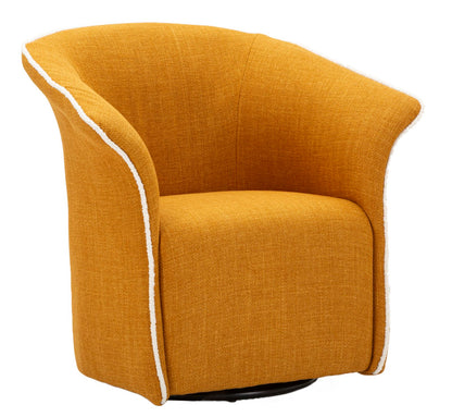 Poltrona Girevole Siena Senape Cm 83,5x66x80 (seduta Altezza Cm 42)