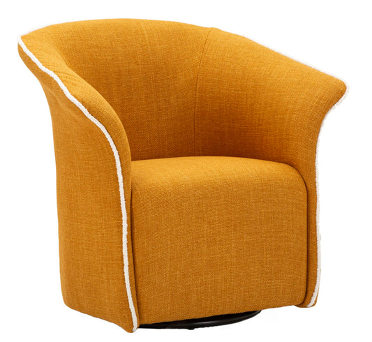 Poltrona Girevole Siena Senape Cm 83,5x66x80 (seduta Altezza Cm 42)
