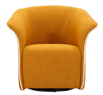 Poltrona Girevole Siena Senape Cm 83,5x66x80 (seduta Altezza Cm 42)