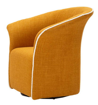 Poltrona Girevole Siena Senape Cm 83,5x66x80 (seduta Altezza Cm 42)