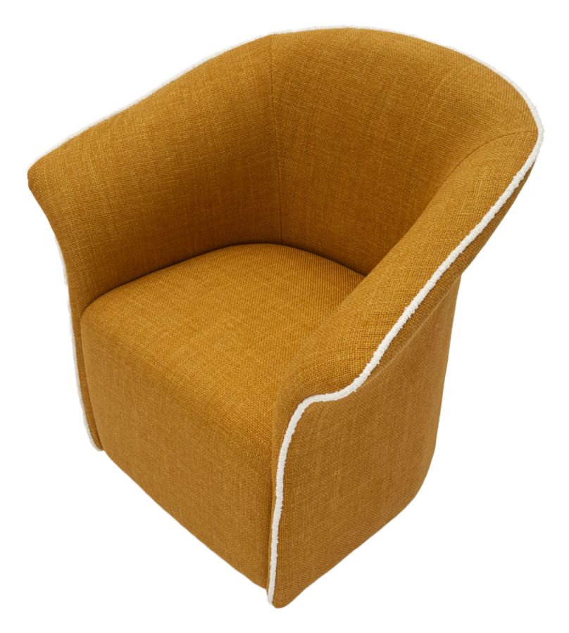 Poltrona Girevole Siena Senape Cm 83,5x66x80 (seduta Altezza Cm 42)