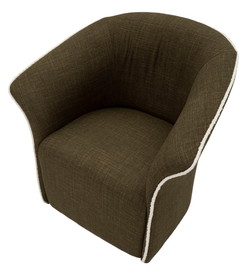 Poltrona Girevole Siena Verde Cm 83,5x66x80 (seduta Altezza Cm 42)