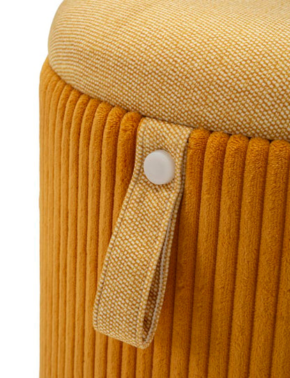 Pufe com Recipiente Bolzano Senape Conjunto 2 Un. Cm ø 38x38-32x28