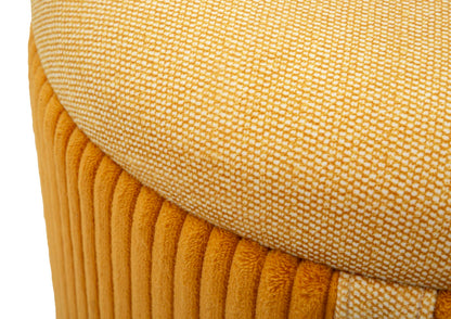 Pufe com Recipiente Bolzano Senape Conjunto 2 Un. Cm ø 38x38-32x28