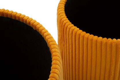 Pufe com Recipiente Bolzano Senape Conjunto 2 Un. Cm ø 38x38-32x28