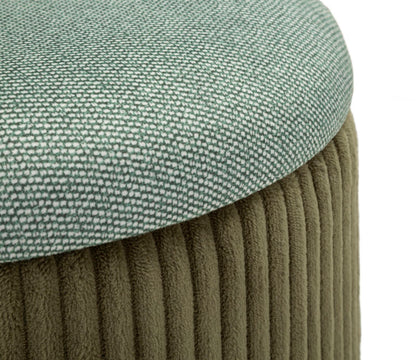 Pufe com Recipiente Bolzano Verde Conjunto 2 Un. Cm ø 38x38-32x28