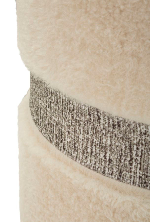 Pufe com Recipiente Saint-Moritz Creme Conjunto 2 Un. Cm ø 40x47-32x38