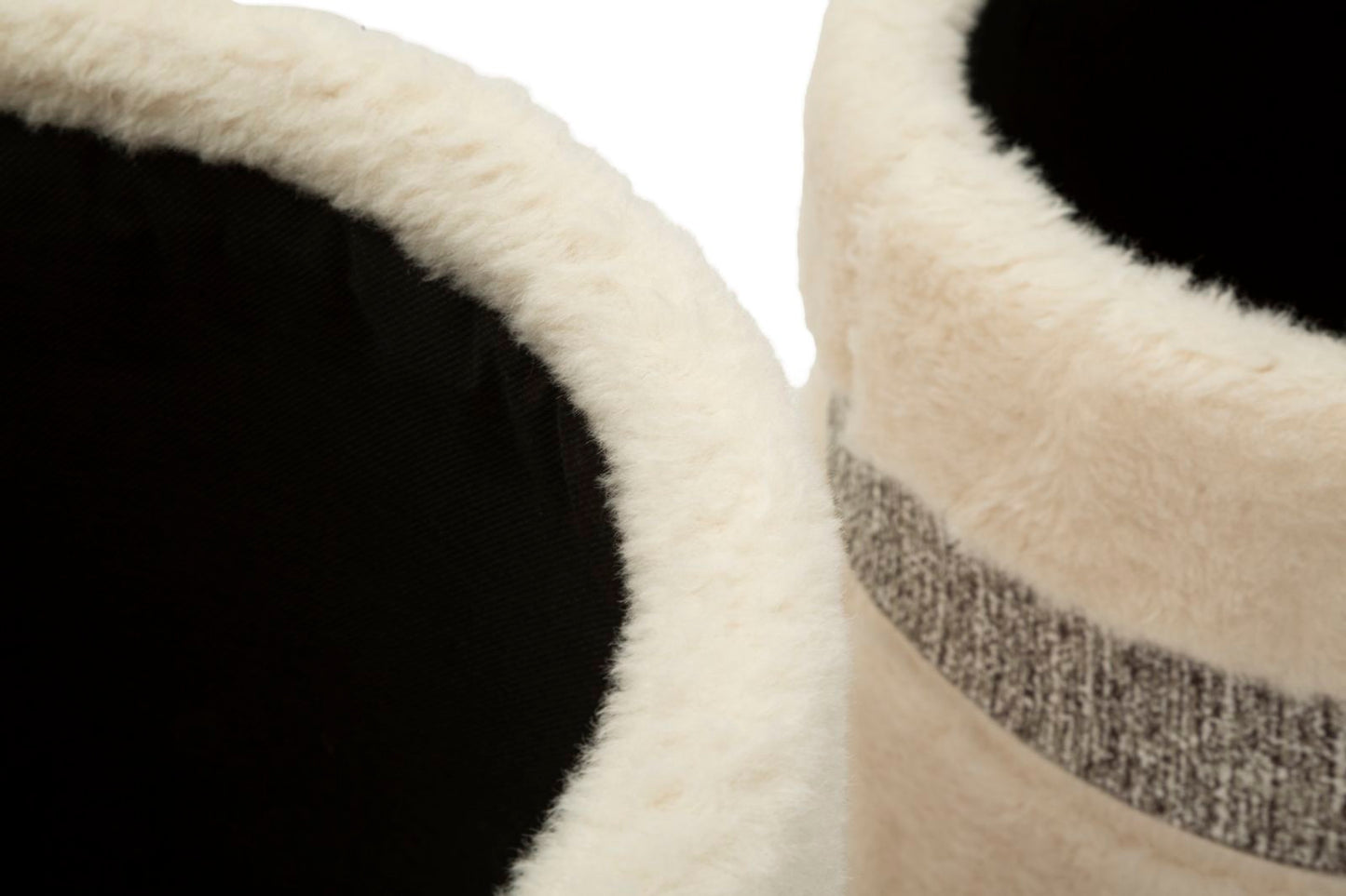 Pufe com Recipiente Saint-Moritz Creme Conjunto 2 Un. Cm ø 40x47-32x38