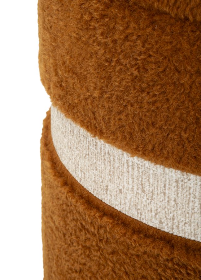 Pufe com Recipiente Saint-Moritz Marrone Conjunto 2 Un. Cm ø 40x47-32x38