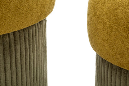 Pufe com Recipiente Aspen Verde Conjunto 2 Un. Cm ø 42x44-35x37